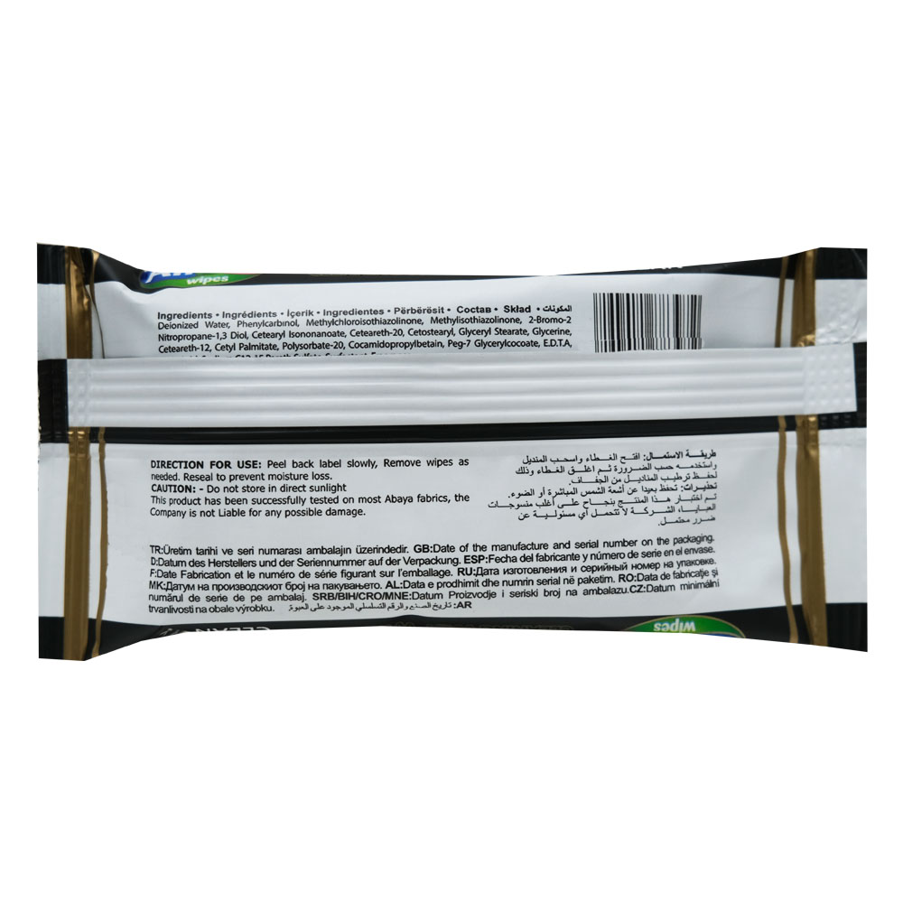 All Day Abaya Cleaning Wet Wipes 10s back image
