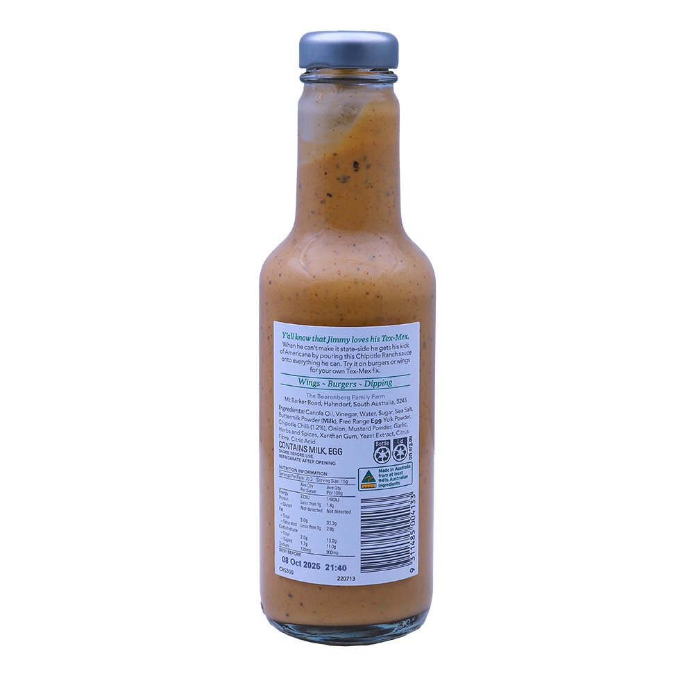 Beerenberg Chipotle Ranch Sauce 300ml back image