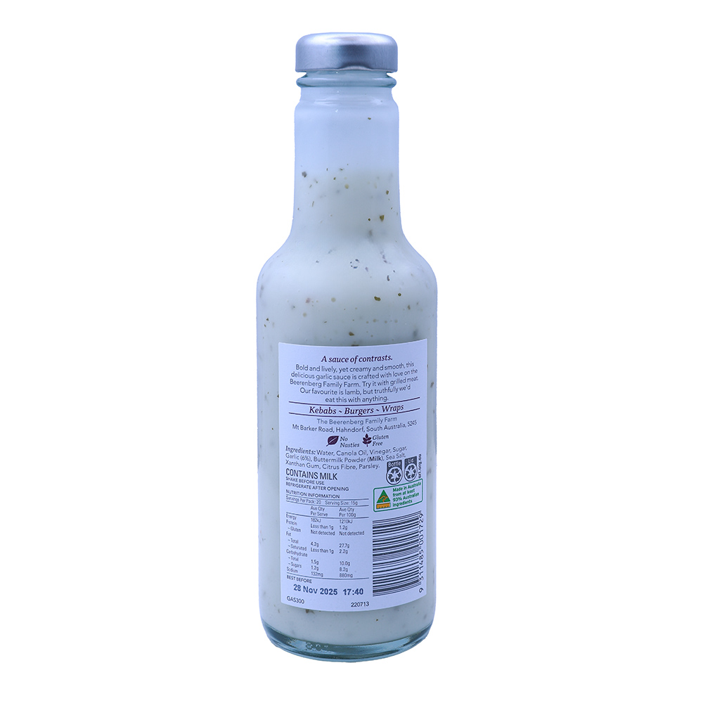 Beerenberg Australian Garlic Sauce 300ml back image