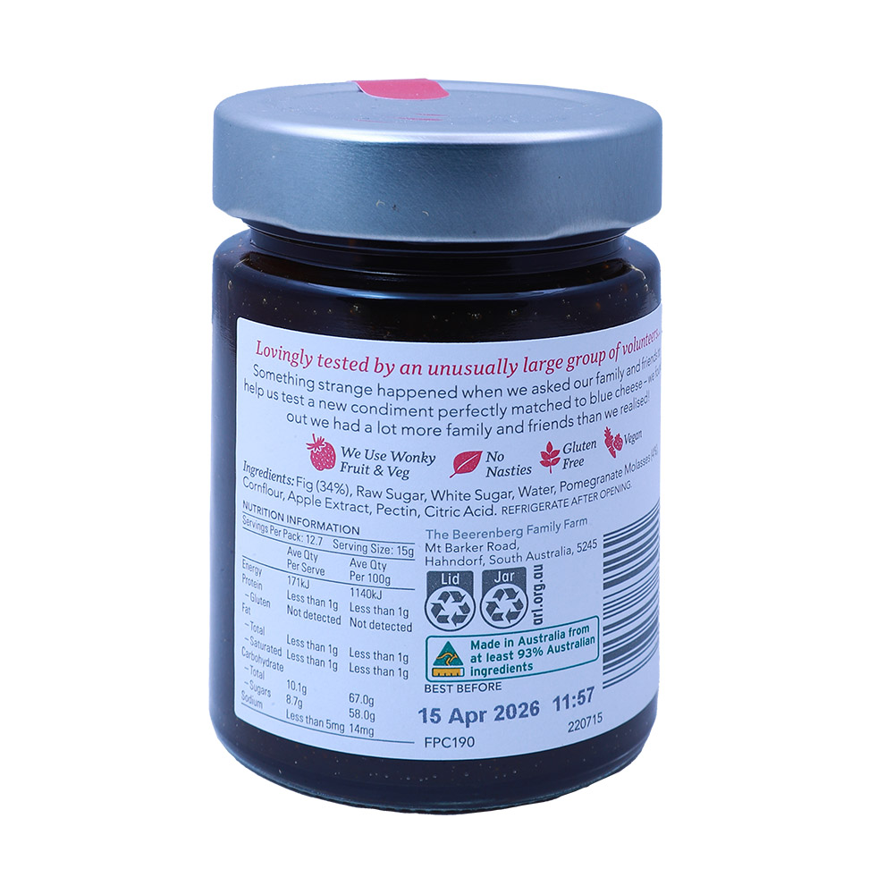 Beerenberg Fig & Pomegranate for Cheese Condiment 190g - Bahrain Alosraonline store