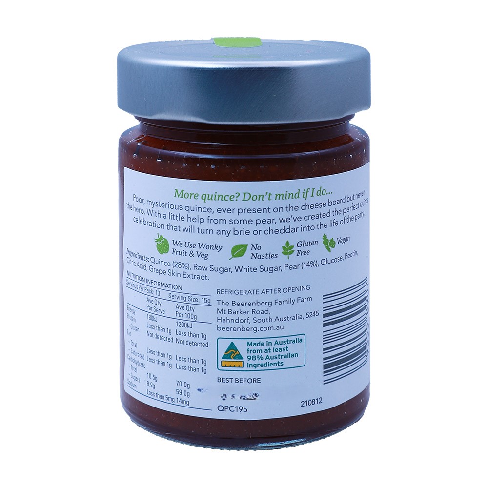 Beerenberg Quince & Pear for Cheese Condiment 195g - Bahrain Alosraonline store