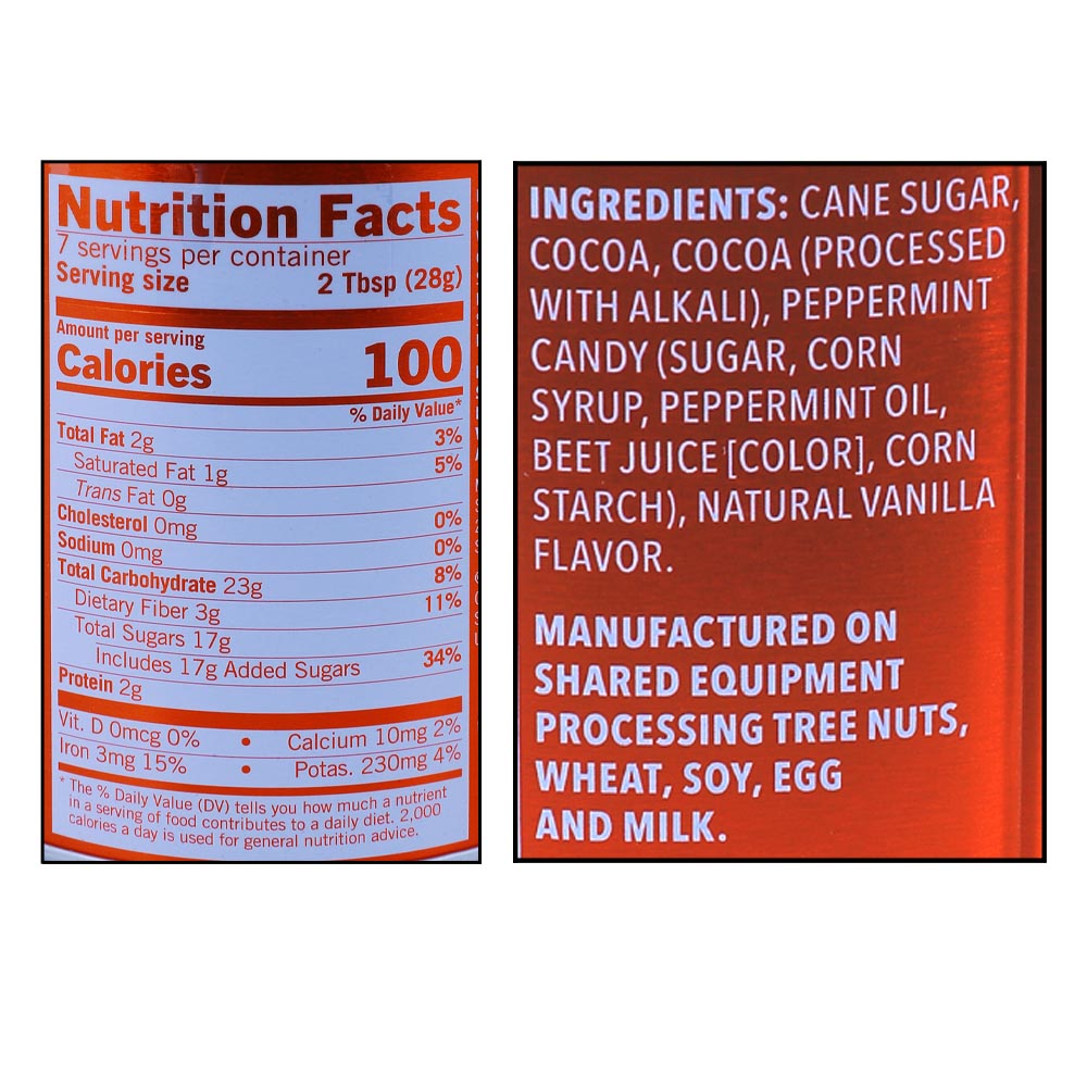 Starbucks Peppermint Hot Cocoa Mix Tin 198g right side image