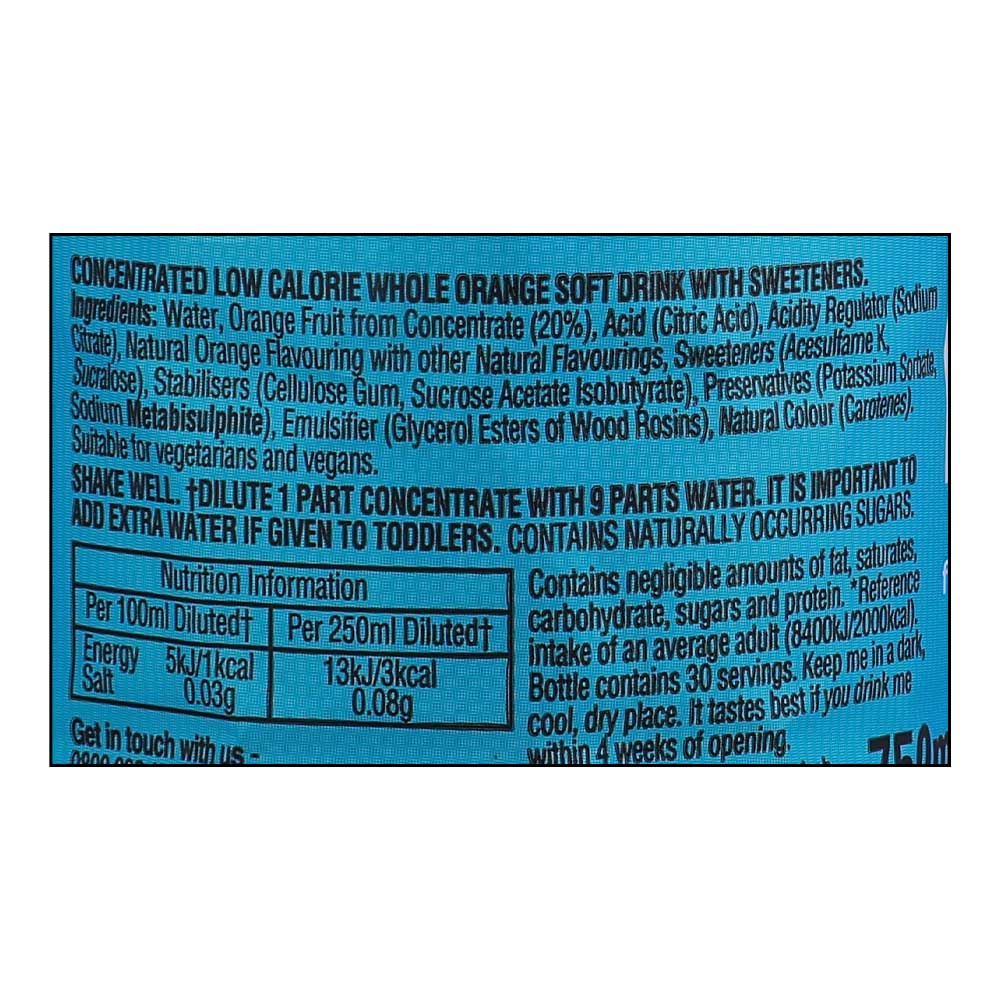 Robinsons Orange Drink 750ml right side image