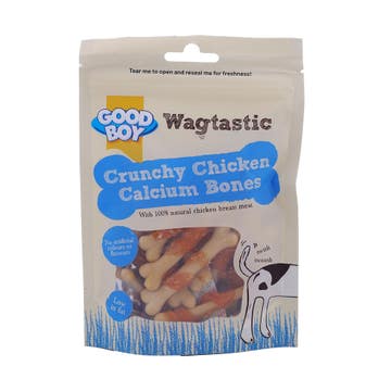 Wagtastic Crunchy Chicken Calcium Bones Dog Food 90g