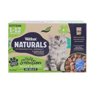 Webbox Natural Kitten Meat & Fish Mixed In Jelly 12x100g 