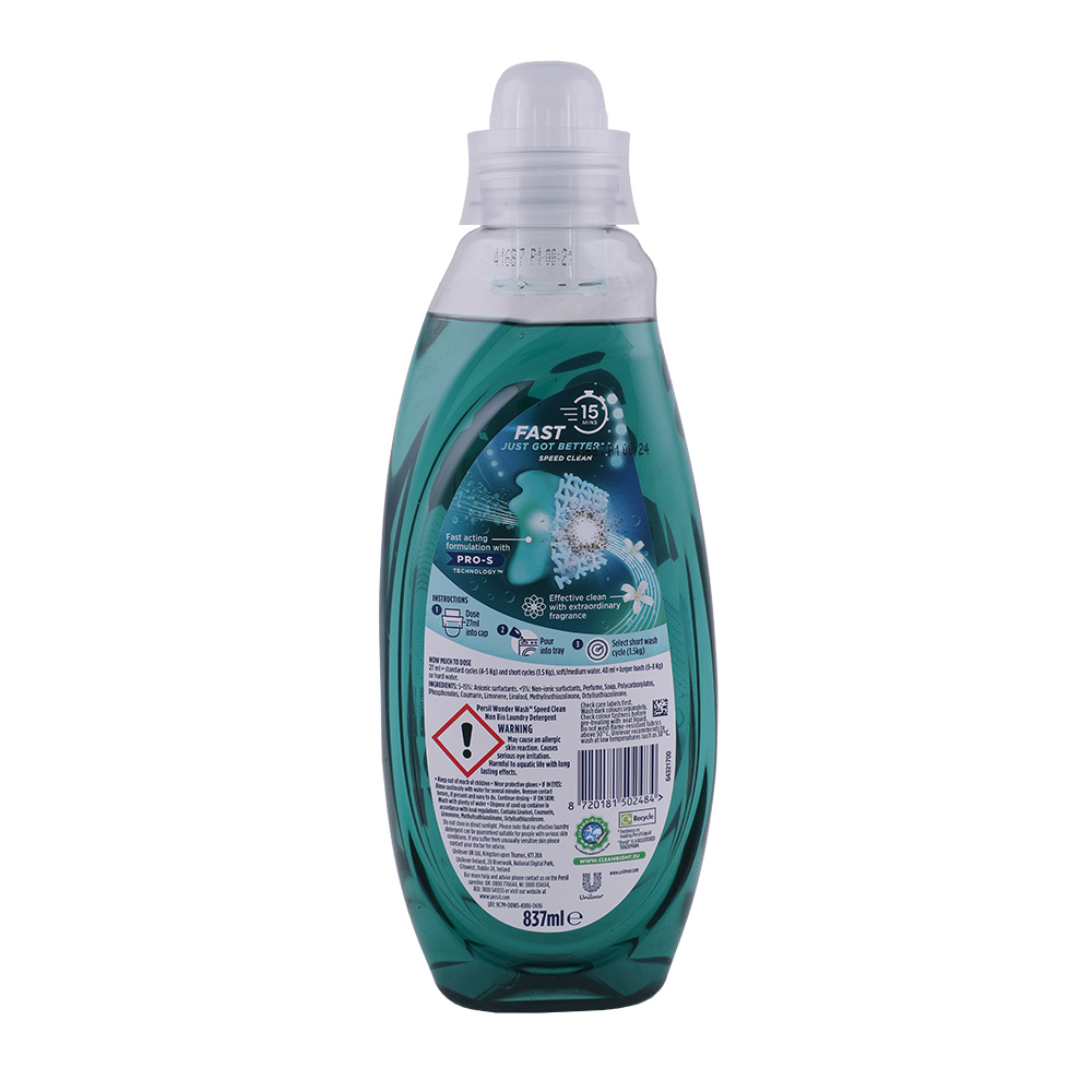 Persil Wonder Wash Non Bio Detergent 31 Washes 837ml back image