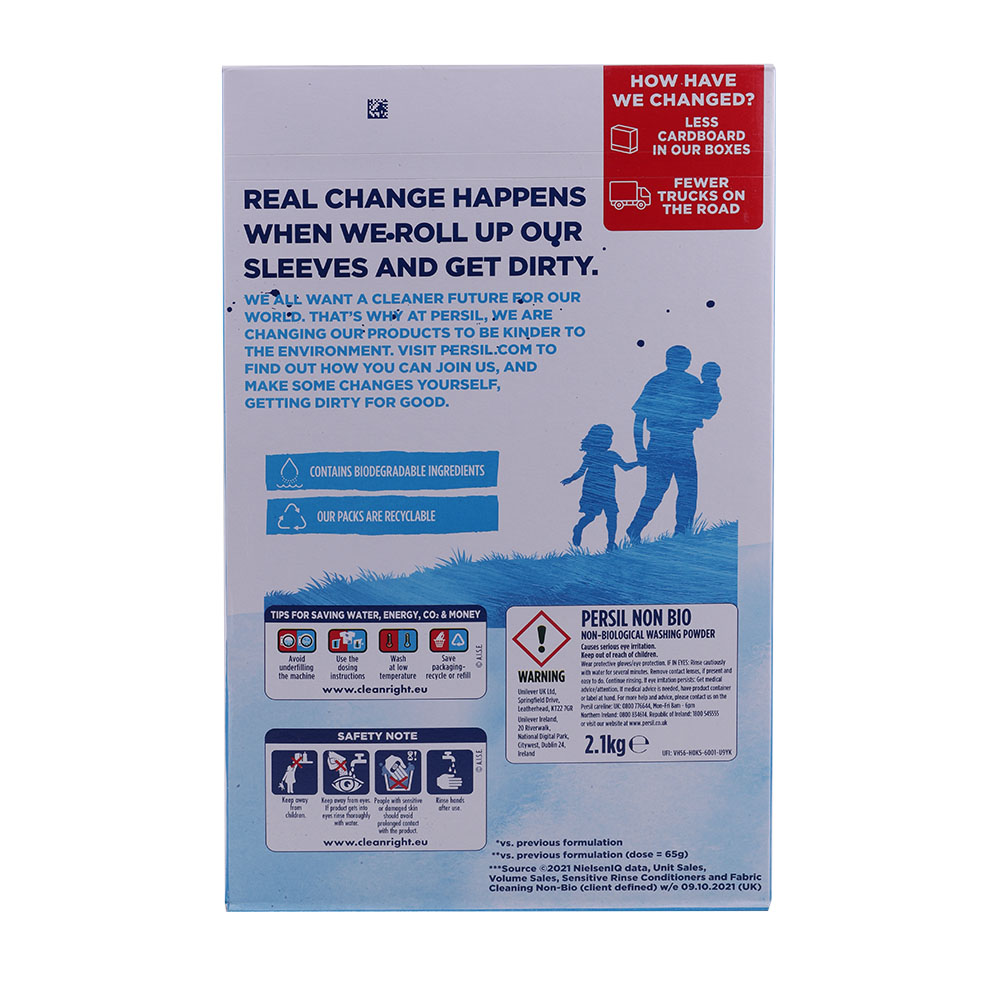 Persil Non Bio Detergent Powder 42 Washes 2.1Kg back image