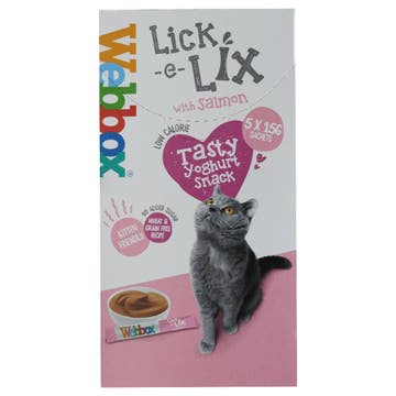 Webbox Lick-e-Lix Salmon Yoghurt Cat Treat 75g 