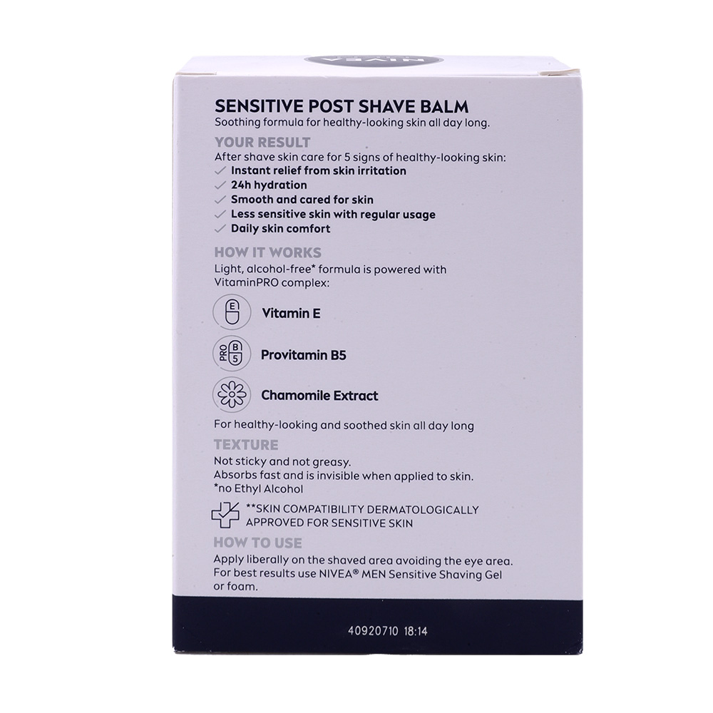 Nivea Men Sensitive Aftershave Balm 100ml back image