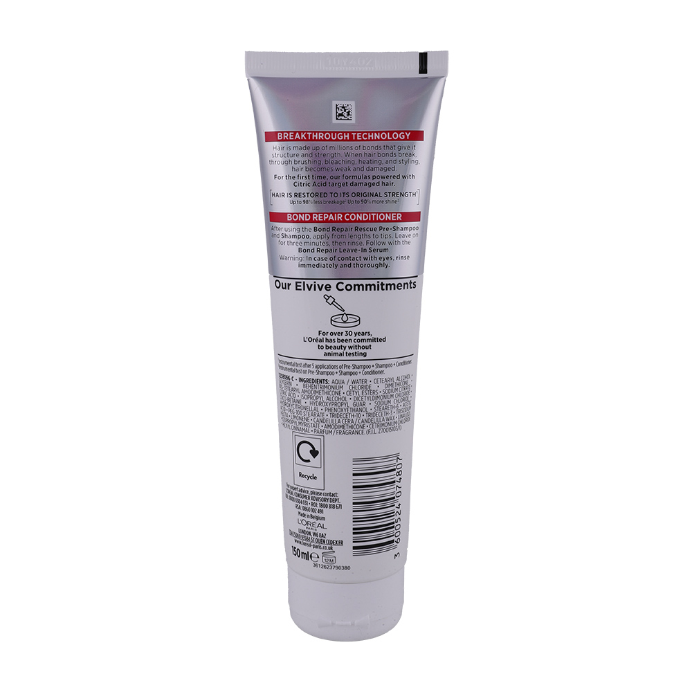 L'Oreal Elvive Bond Repair Conditioner 150ml back image