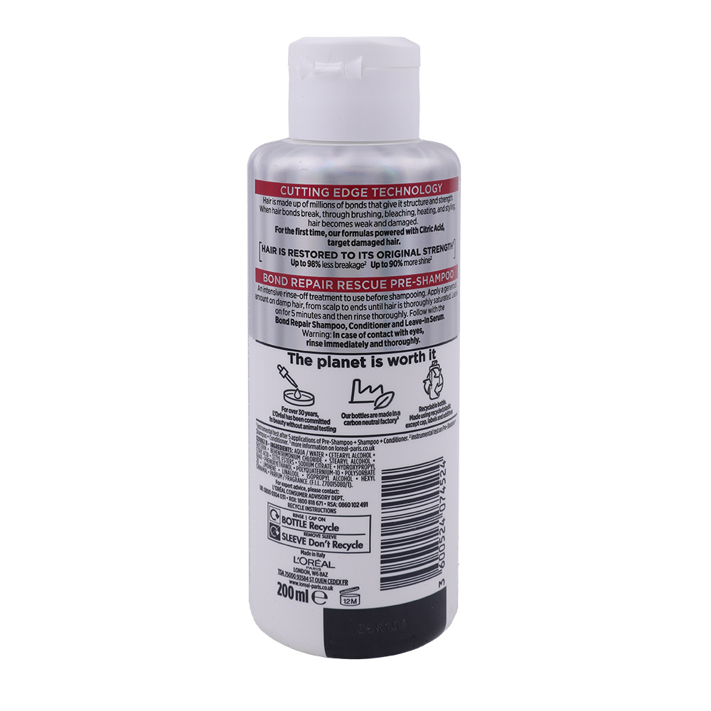 L'Oreal Elvive Bond Repair Rescue Pre-Shampoo 200ml back image