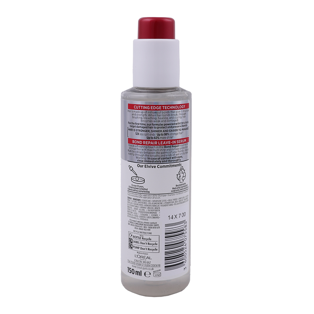 L'Oreal Elvive Bond Repair Leave-In Serum 150ml back image