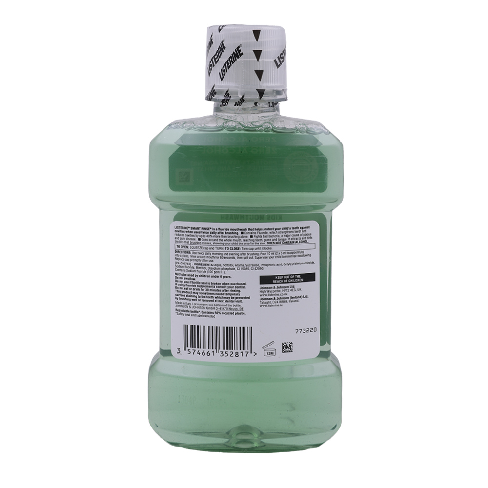 Listerine Smart Rinse Mint Mouthwash 250ml back image