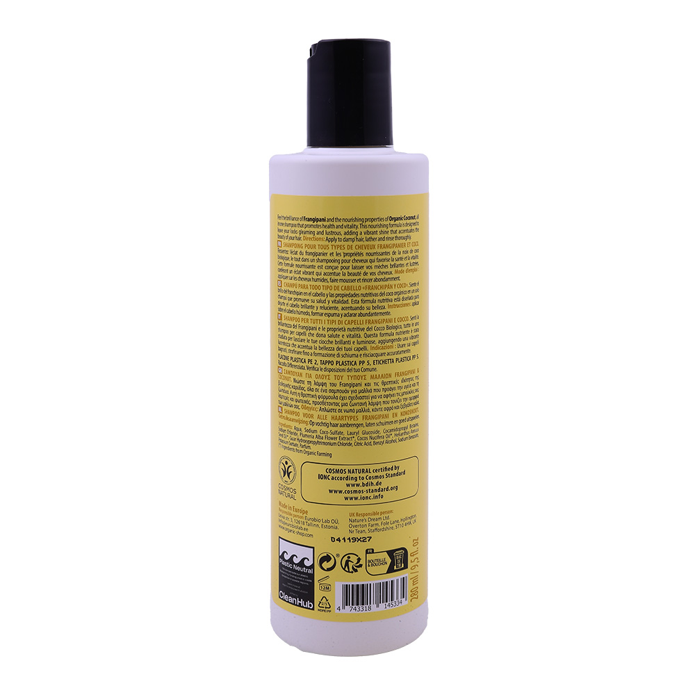 Organic Shop Frangipani & Coconut Silky Shine Shampoo 280ml back image