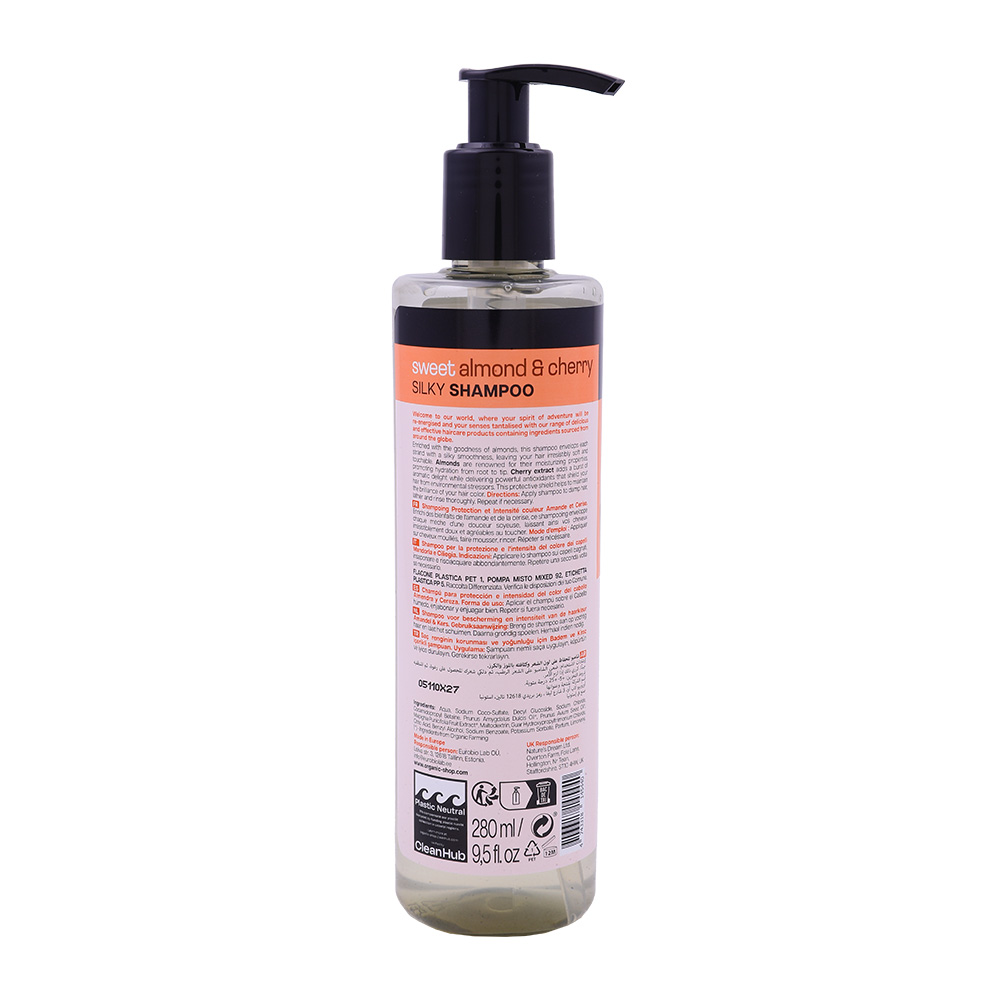 Organic Shop Almond & Cherry Silky Shampoo 280ml back image