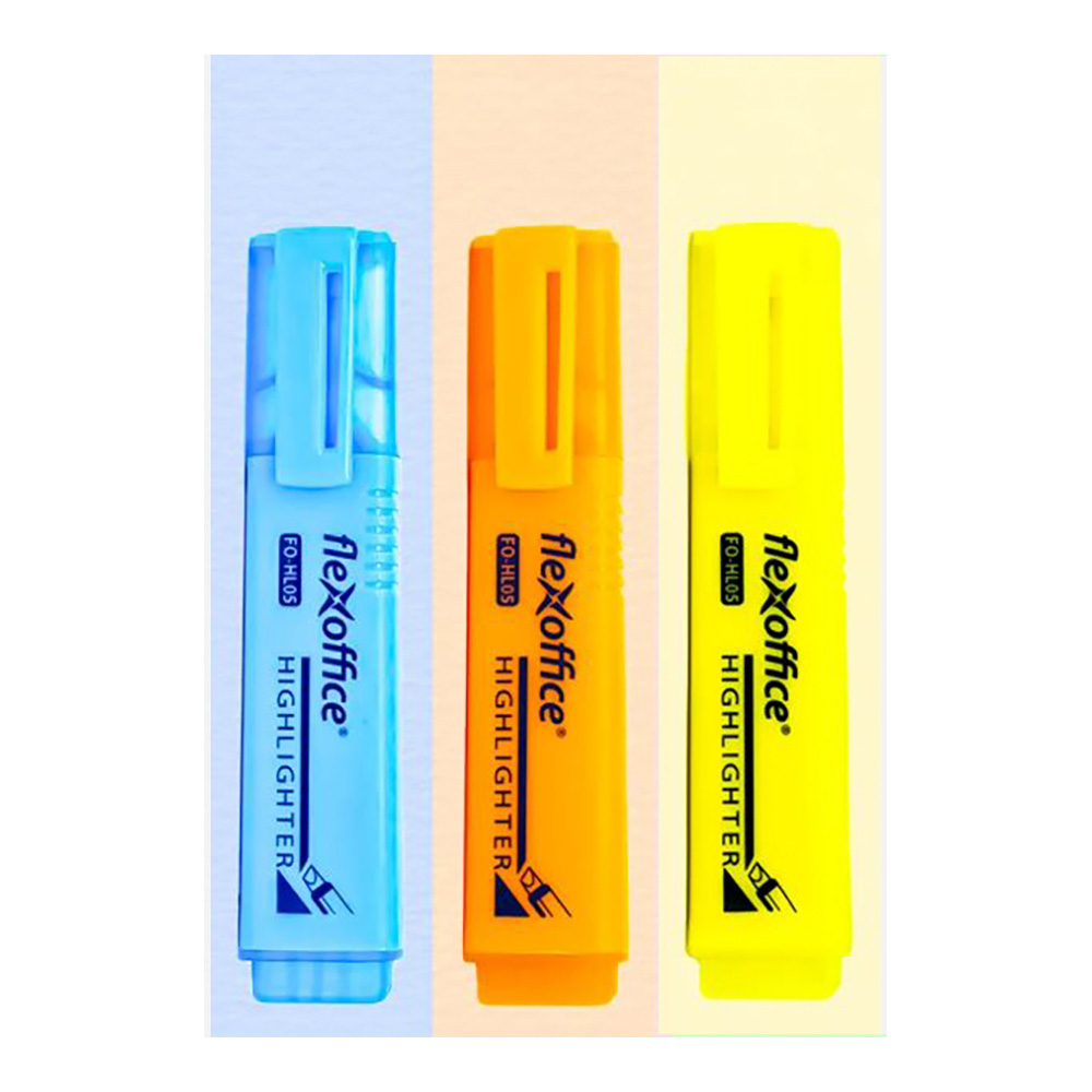 Flexoffice Assorted Highlighters FO-HL05 Set of 3