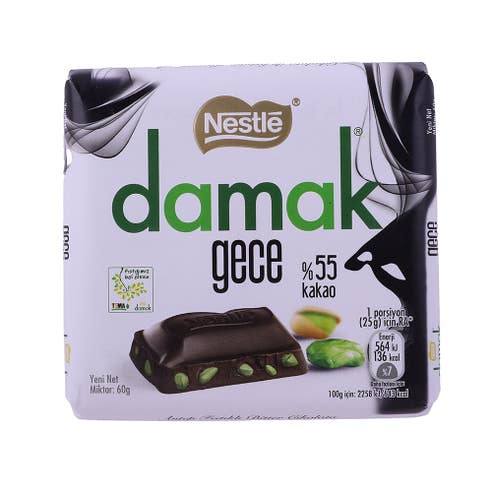 Nestle Damak Pista Dark Chocolate Square 60g 