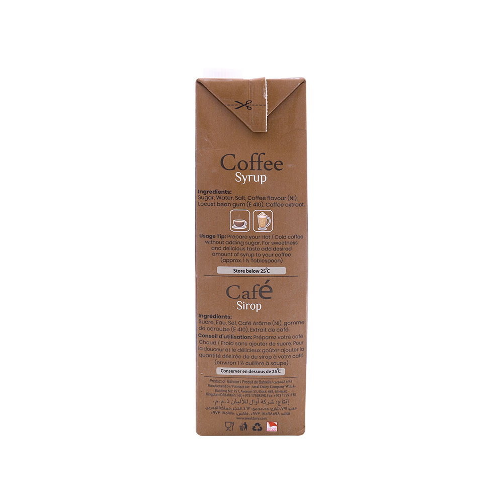 Awal Original Coffee Syrup 1L right side image