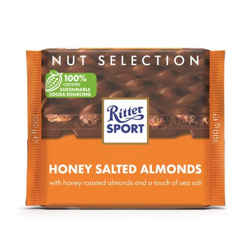 Rittersport Honey Salted Almonds Chocolate 100g 