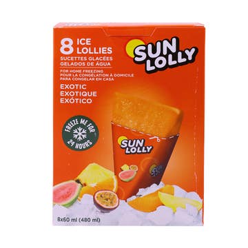 Sunlolly Exotic Ice Lollies 8 Pcs 480ml 