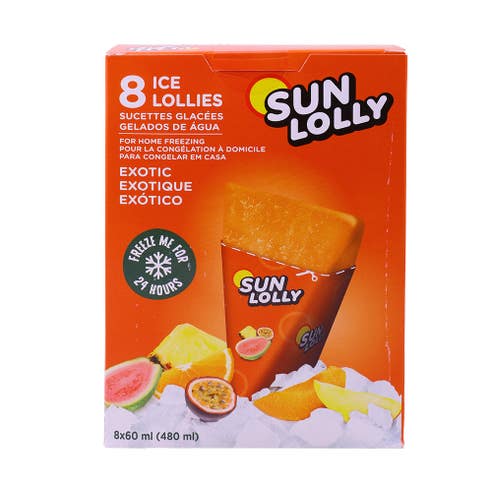 Sunlolly Exotic Ice Lollies 8 Pcs 480ml 