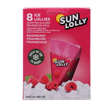 Sunlolly Raspberry Ice Lollies 8 Pcs 480ml 