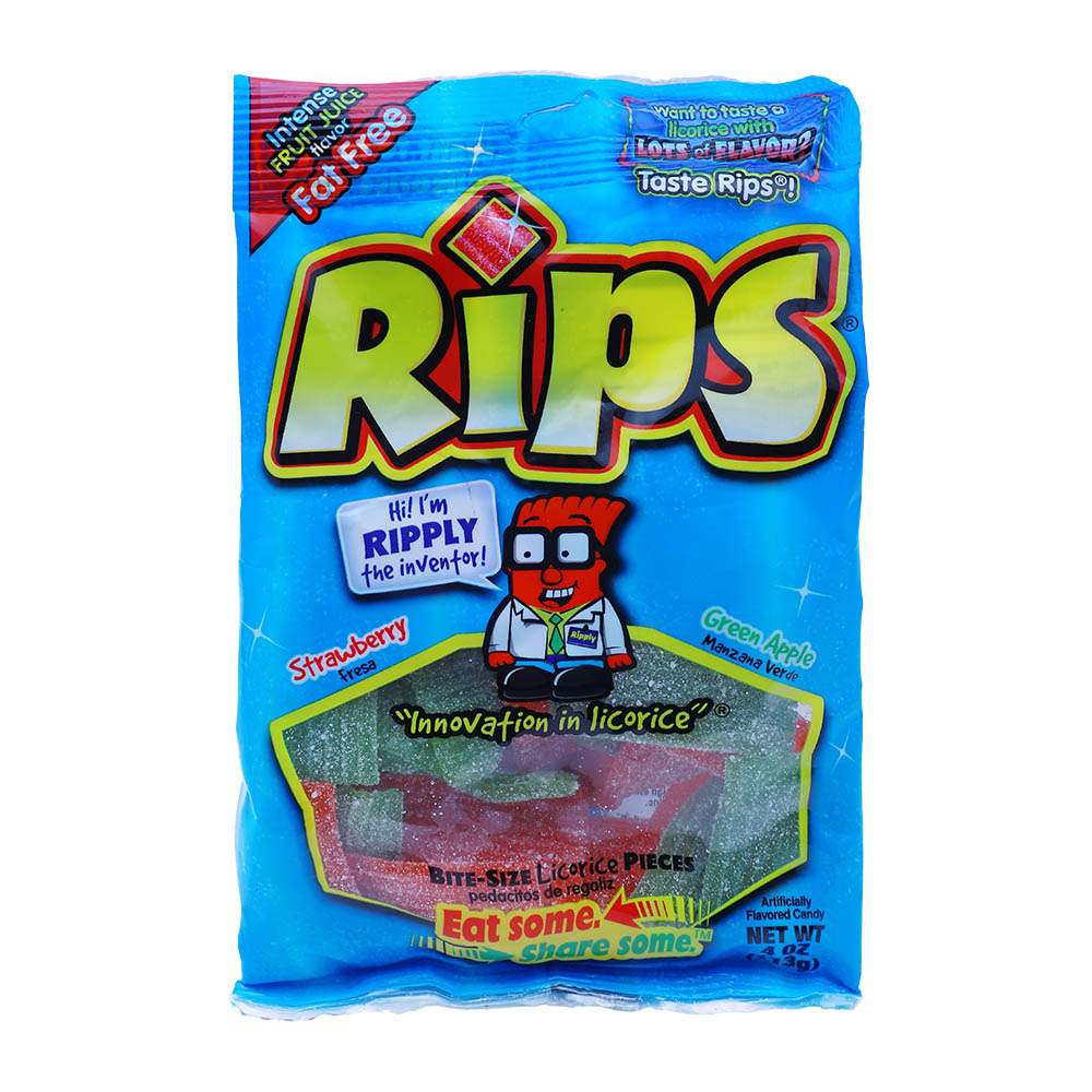 Rips Assorted Flavored Peg Candy 113g