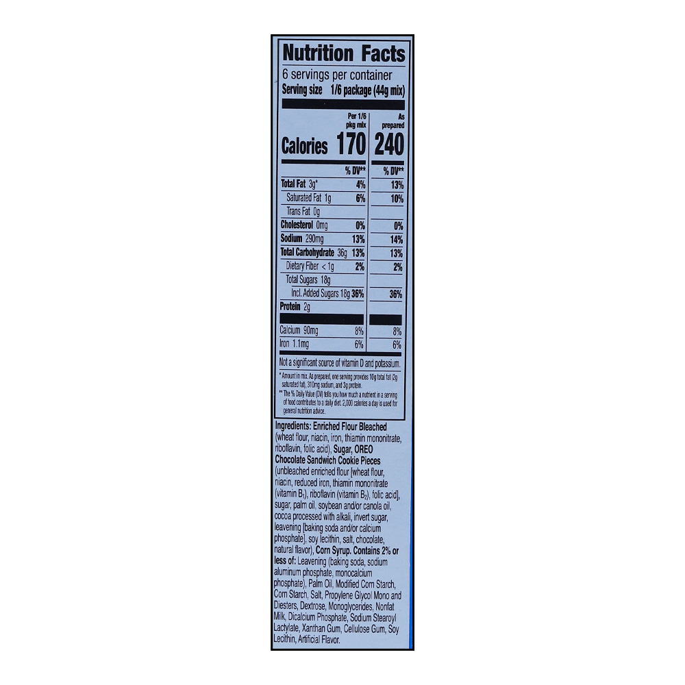Betty Crocker Oreo White Cake Mix 263g right side image
