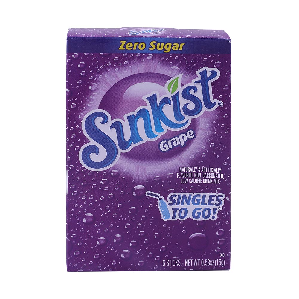 Sunkist Zero Sugar Grape Drink Mix 15g