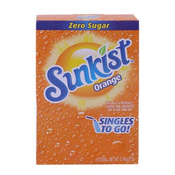 Sunkist Zero Sugar Orange Drink Mix 21g