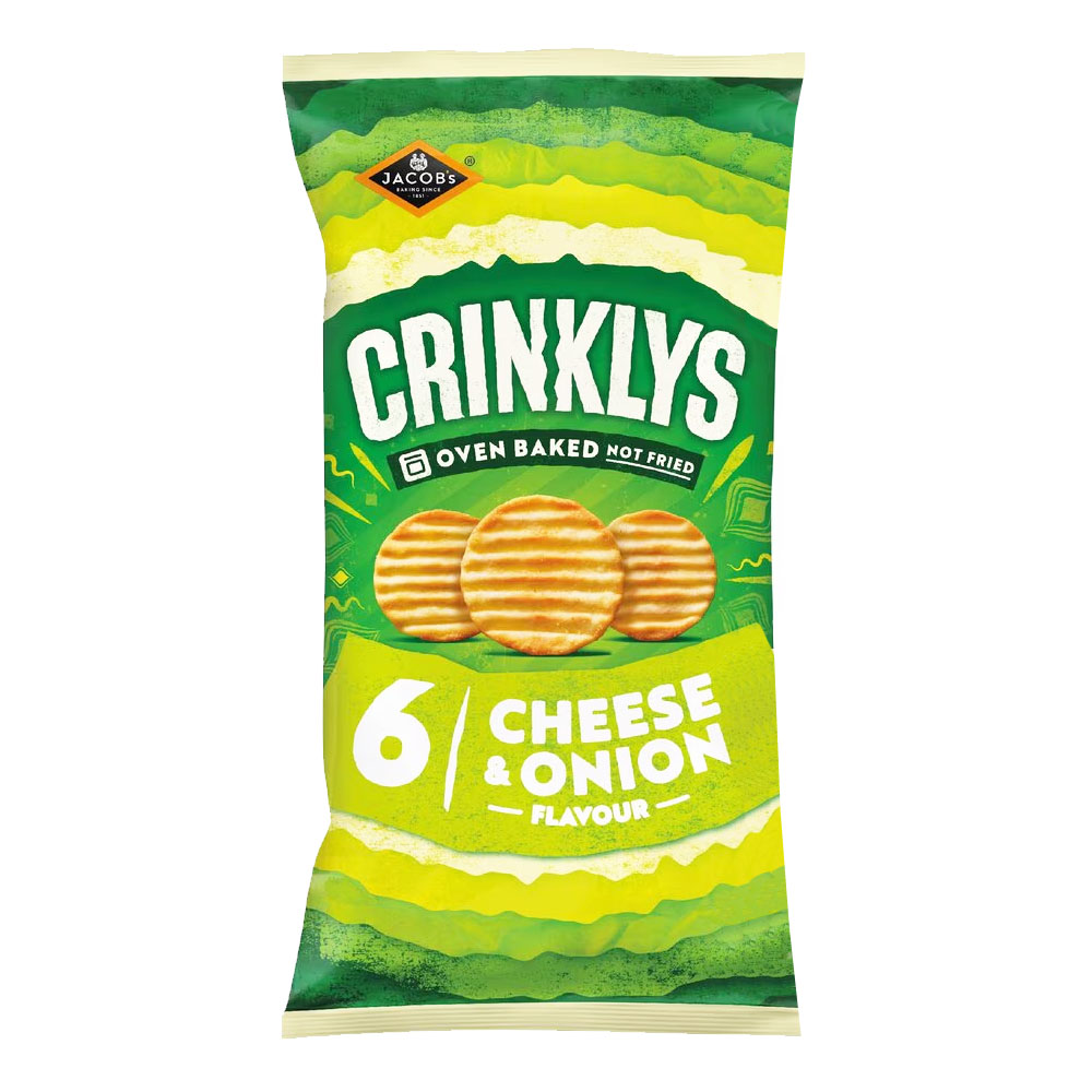 Jacobs Cheese & Onion Crinklys Biscuits 6x23g