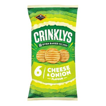 Jacobs Cheese & Onion Crinklys Biscuits 6x23g 