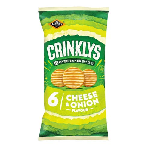 Jacobs Cheese & Onion Crinklys Biscuits 6x23g 