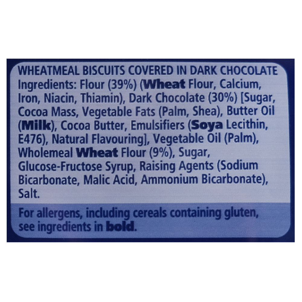 McVitieÂ’s Digestives Dark Chocolate Biscuits Twin Pack 632g back image