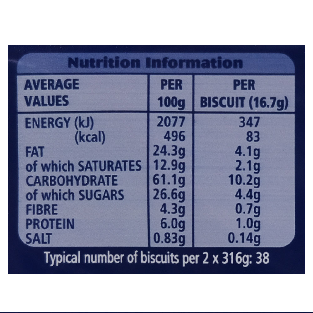McVitieÂ’s Digestives Dark Chocolate Biscuits Twin Pack 632g right side image