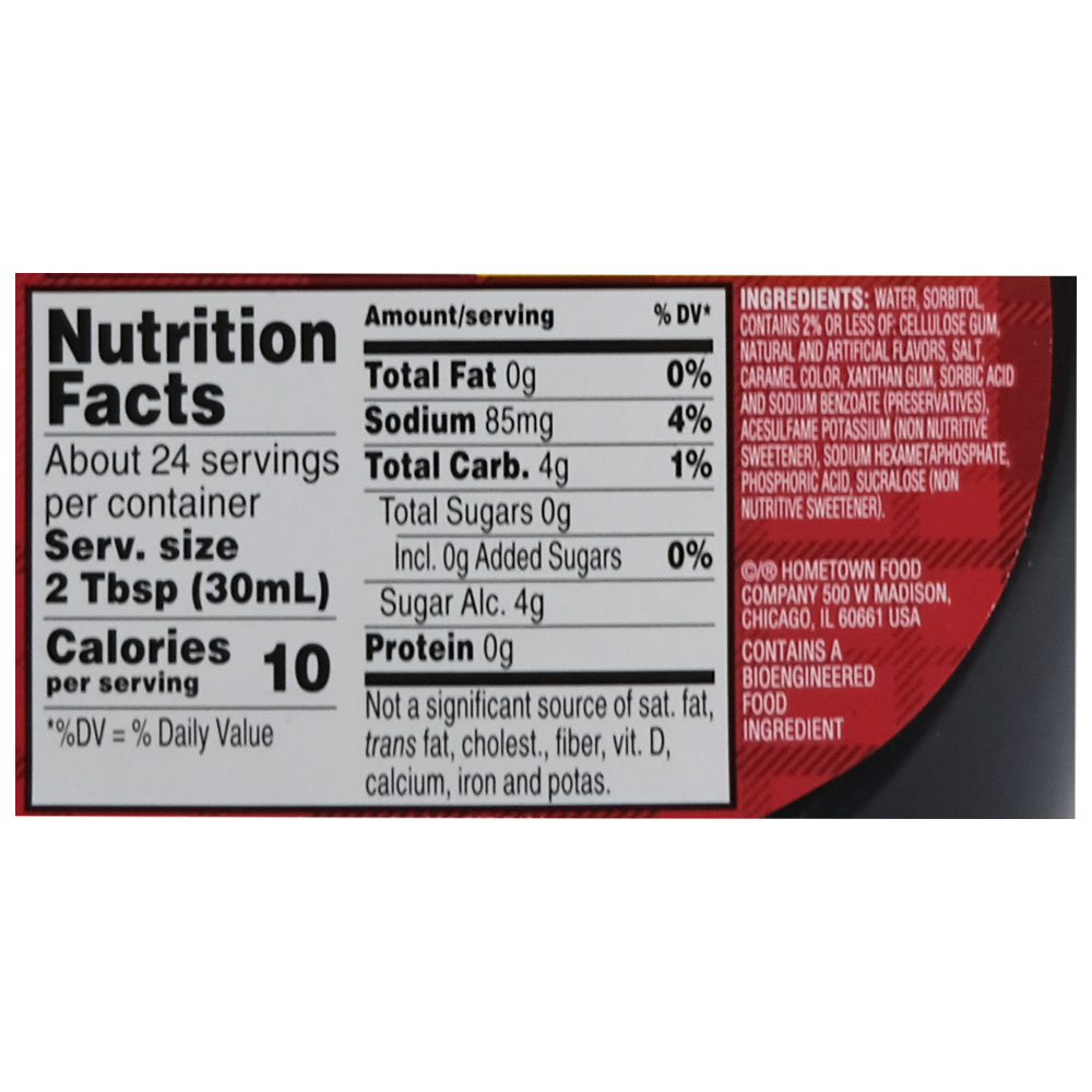 Hungry Jack Zero Sugar Butter Syrup 710ml back image