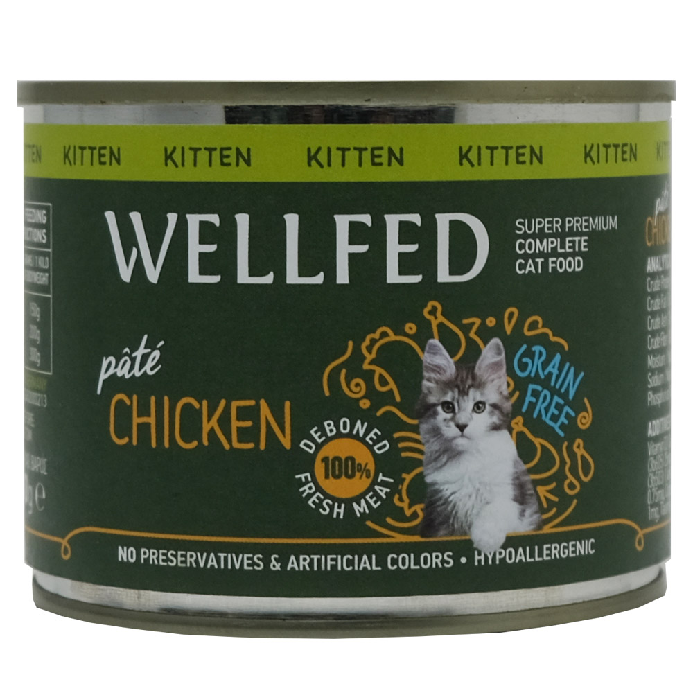 Wellfed Kitten Chicken Wet Cat Food Can 200g