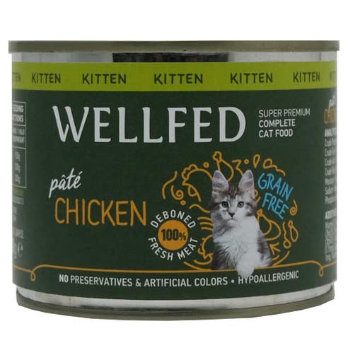 Wellfed Kitten Chicken Wet Cat Food Can 200g 