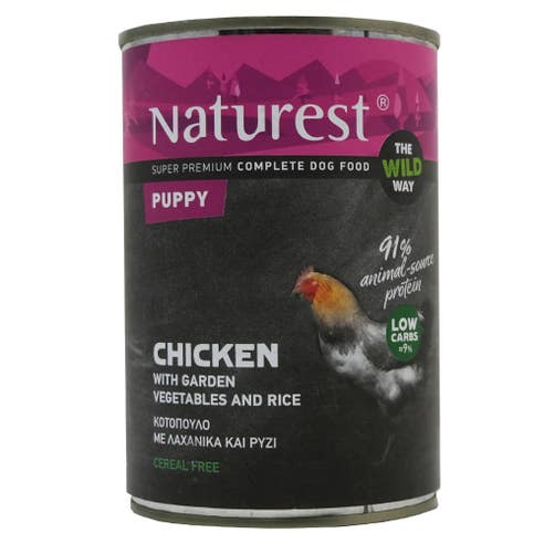 Naturest Chicken, Vegetables & Rice Puppy Food 400g 