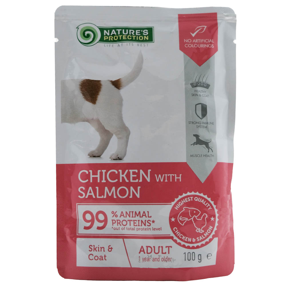 Nature Protect Pouch Chicken with Salmon Adult Dog 100g