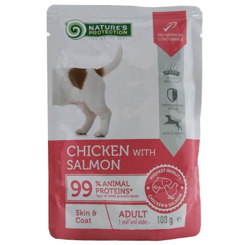 Nature Protect Pouch Chicken with Salmon Adult Dog 100g 