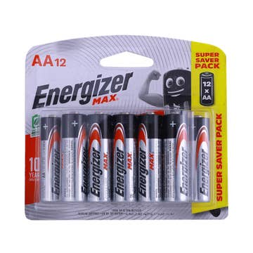 Energizer Max AA Batteries E91 BP12 