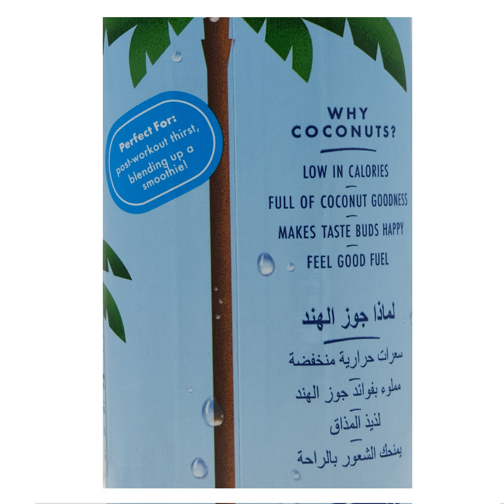 Vita Coco Natural Coconut Water 330ml back image