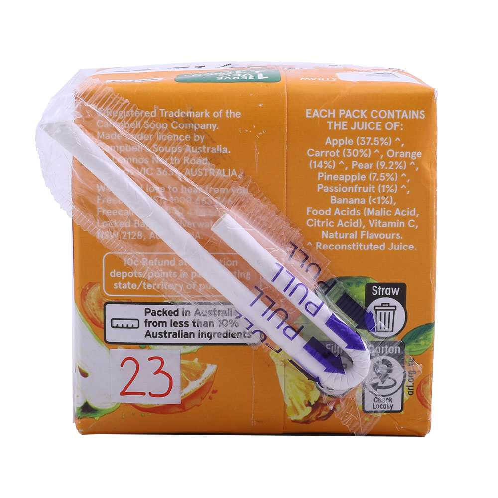 V8 Fruit & Veggie Tropical Fusion Juice 250ml back image