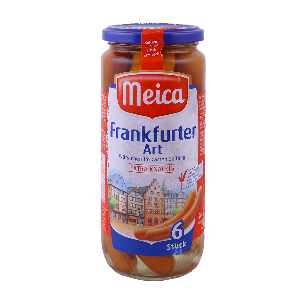Meica 6 Sausages Frankfurter Style Saitling 250g [Contains Pork]