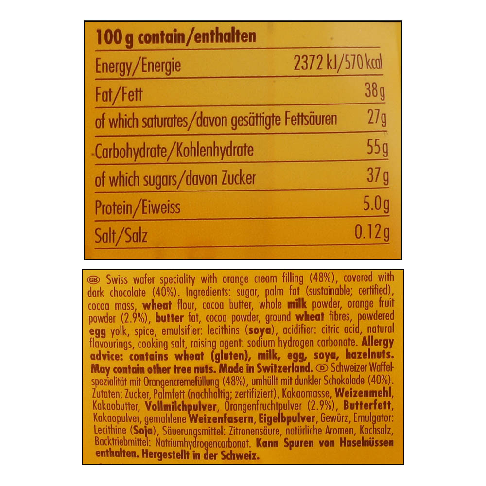 Kagi Dark Orange Mini Chocolate 125g right side image