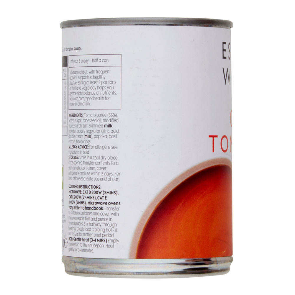 Waitrose Essential Cream Of Tomato Soup 400g back image