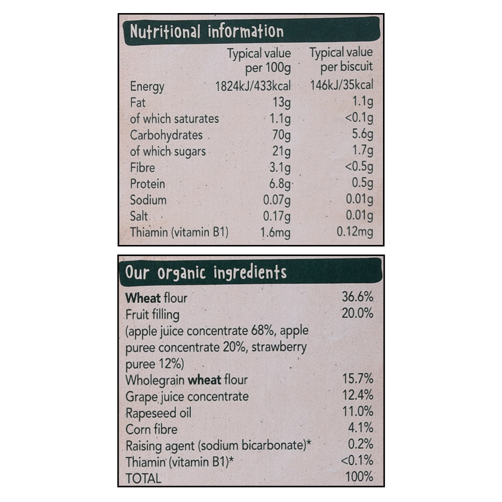 Organix Jammie Monsters Strawberry & Apple Biscuits 64g right side image