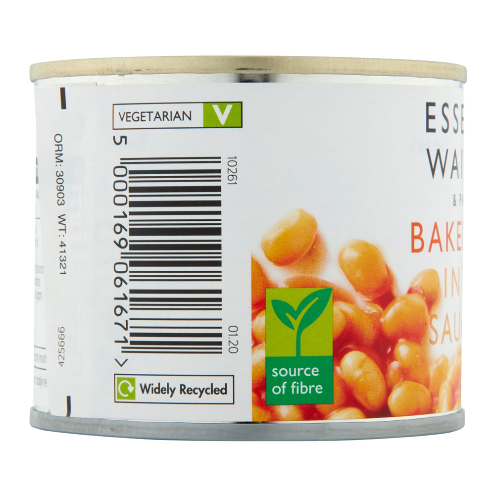 Waitrose Essential Baked Beans In Tomato Sauce 220g back image