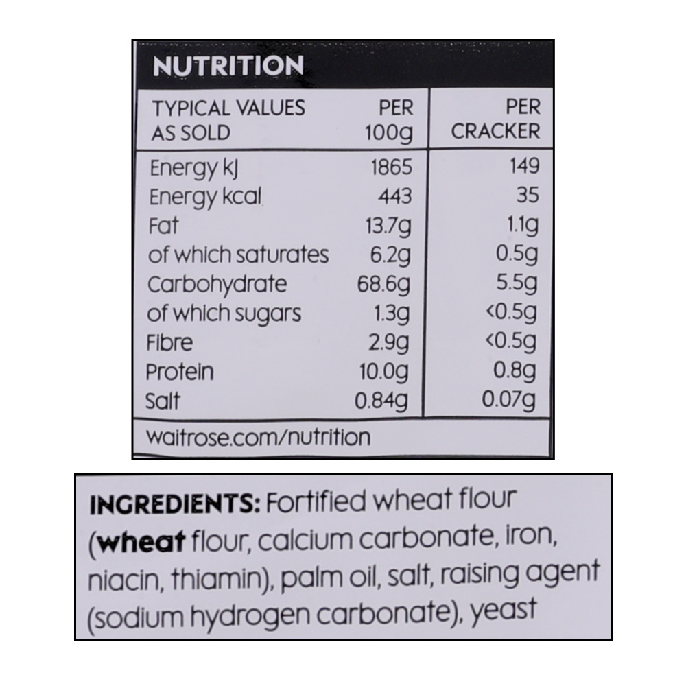 Waitrose Essential Cream Crackers 300g right side image